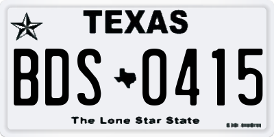 TX license plate BDS0415