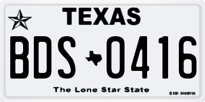 TX license plate BDS0416