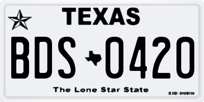 TX license plate BDS0420