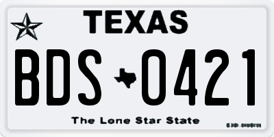 TX license plate BDS0421