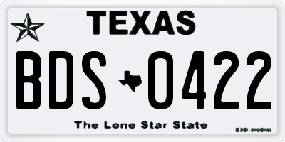 TX license plate BDS0422