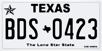 TX license plate BDS0423