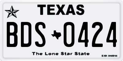 TX license plate BDS0424