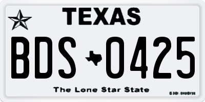 TX license plate BDS0425