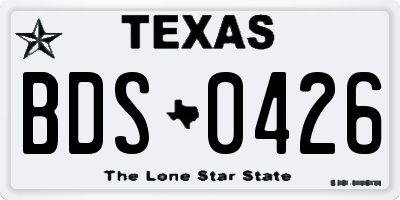 TX license plate BDS0426