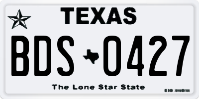 TX license plate BDS0427
