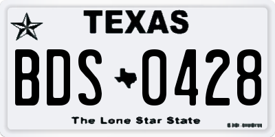 TX license plate BDS0428