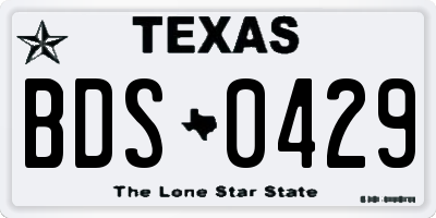 TX license plate BDS0429