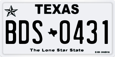 TX license plate BDS0431