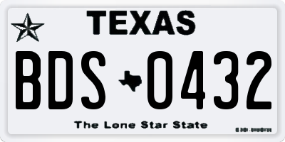 TX license plate BDS0432