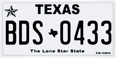TX license plate BDS0433