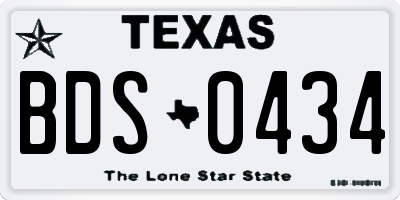 TX license plate BDS0434
