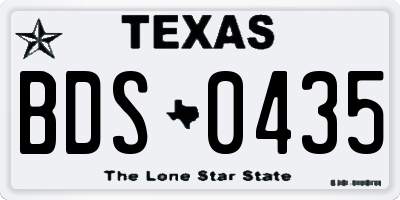 TX license plate BDS0435