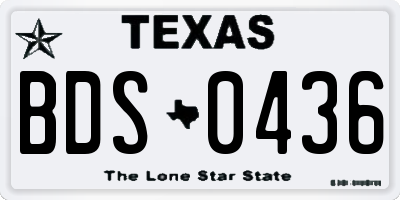 TX license plate BDS0436