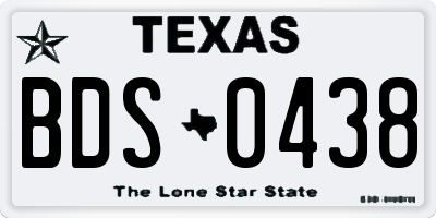 TX license plate BDS0438