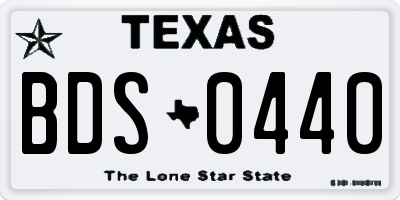 TX license plate BDS0440