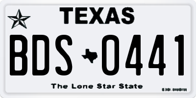 TX license plate BDS0441