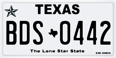 TX license plate BDS0442