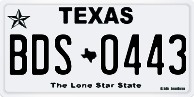 TX license plate BDS0443