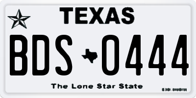 TX license plate BDS0444