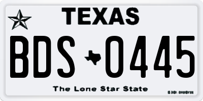 TX license plate BDS0445