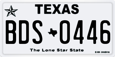 TX license plate BDS0446