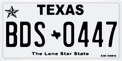 TX license plate BDS0447