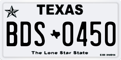 TX license plate BDS0450