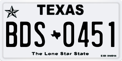 TX license plate BDS0451
