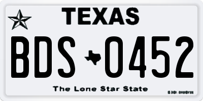 TX license plate BDS0452