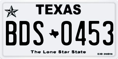 TX license plate BDS0453