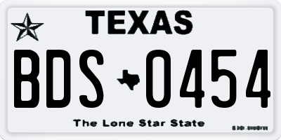TX license plate BDS0454