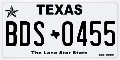 TX license plate BDS0455