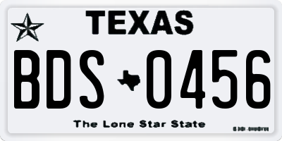 TX license plate BDS0456