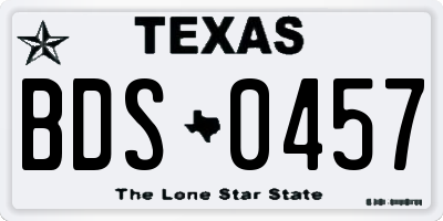 TX license plate BDS0457
