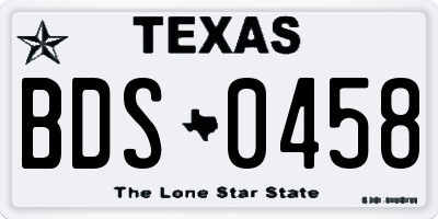 TX license plate BDS0458
