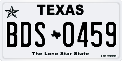 TX license plate BDS0459