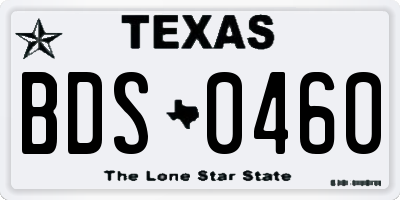 TX license plate BDS0460