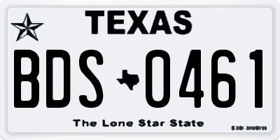 TX license plate BDS0461