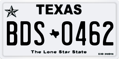 TX license plate BDS0462