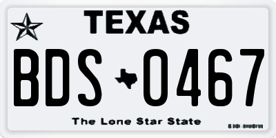 TX license plate BDS0467