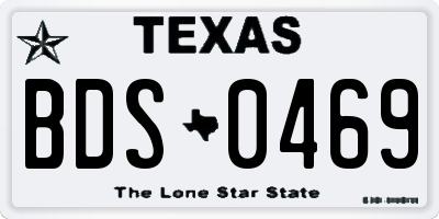 TX license plate BDS0469