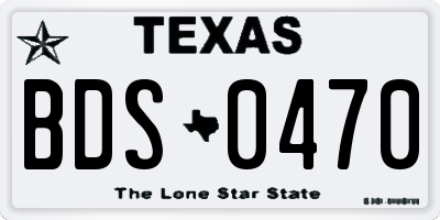 TX license plate BDS0470