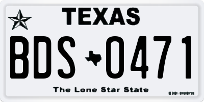 TX license plate BDS0471