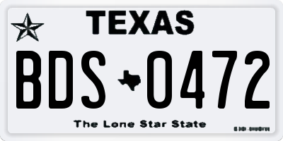 TX license plate BDS0472
