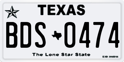TX license plate BDS0474