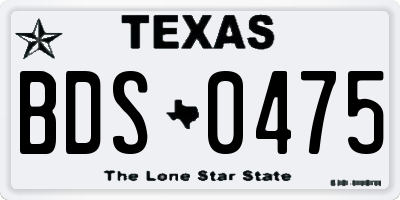 TX license plate BDS0475