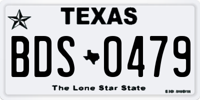 TX license plate BDS0479