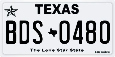 TX license plate BDS0480