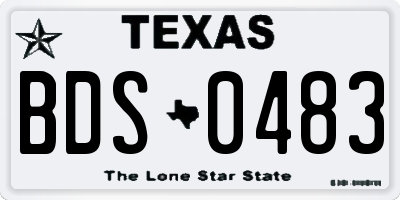 TX license plate BDS0483